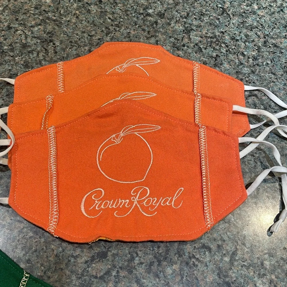 Crown Royal lot of 11 separate face masks made from cocktail bags many colors